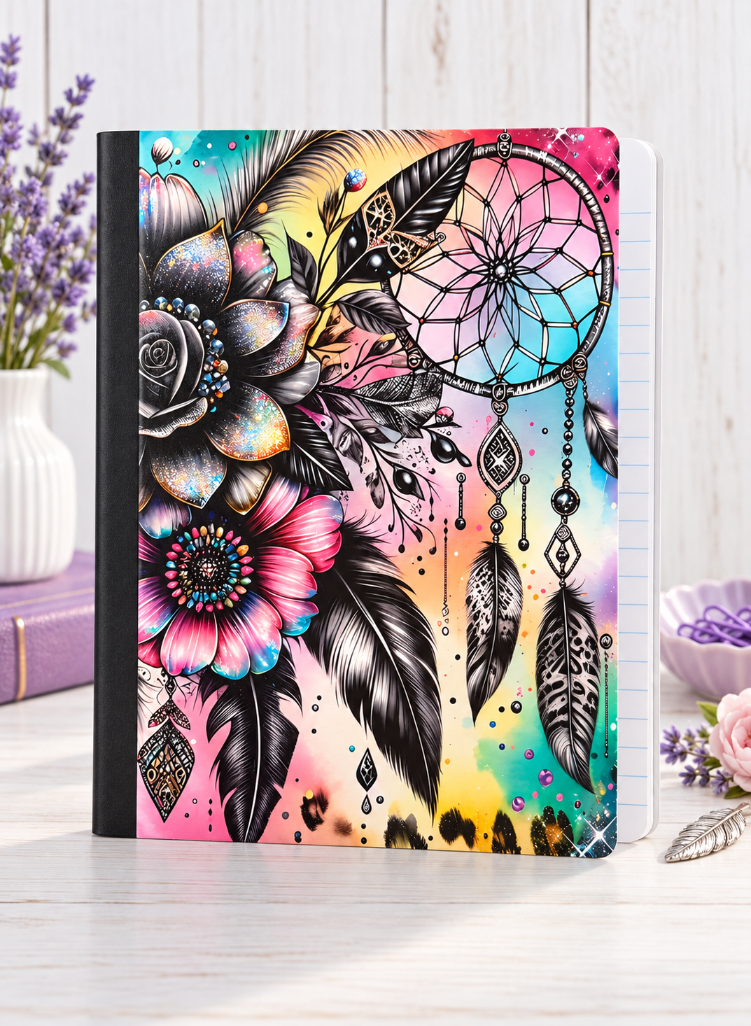 Decorative Vinyl Covered Composition Notebook Dreamcatcher