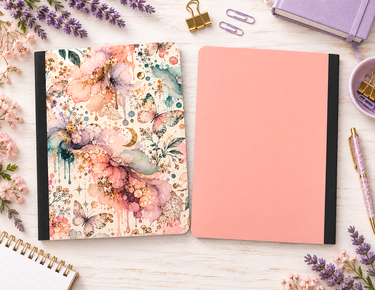 Decorative Vinyl Covered Composition Notebook Flowers