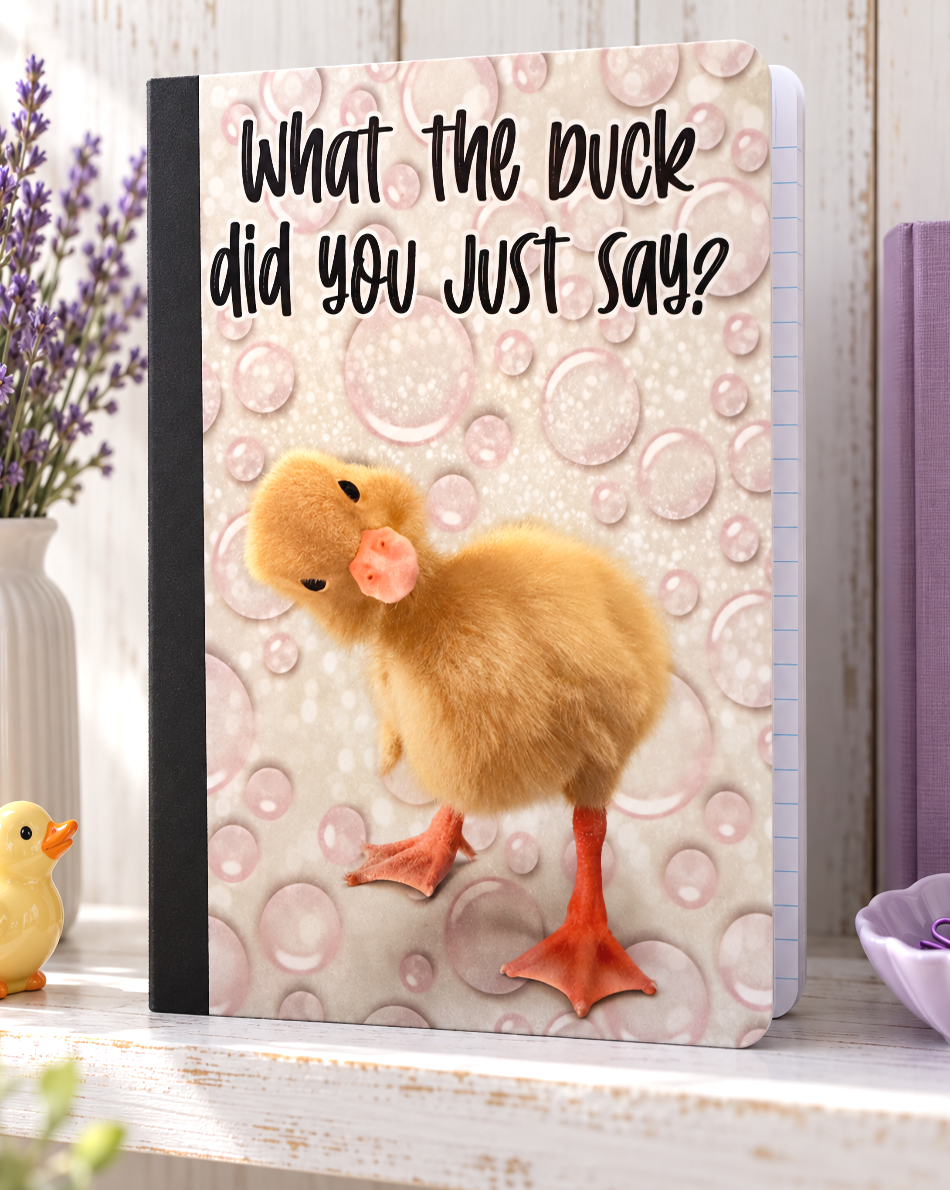 Decorative Vinyl Covered Composition Notebook What the Duck