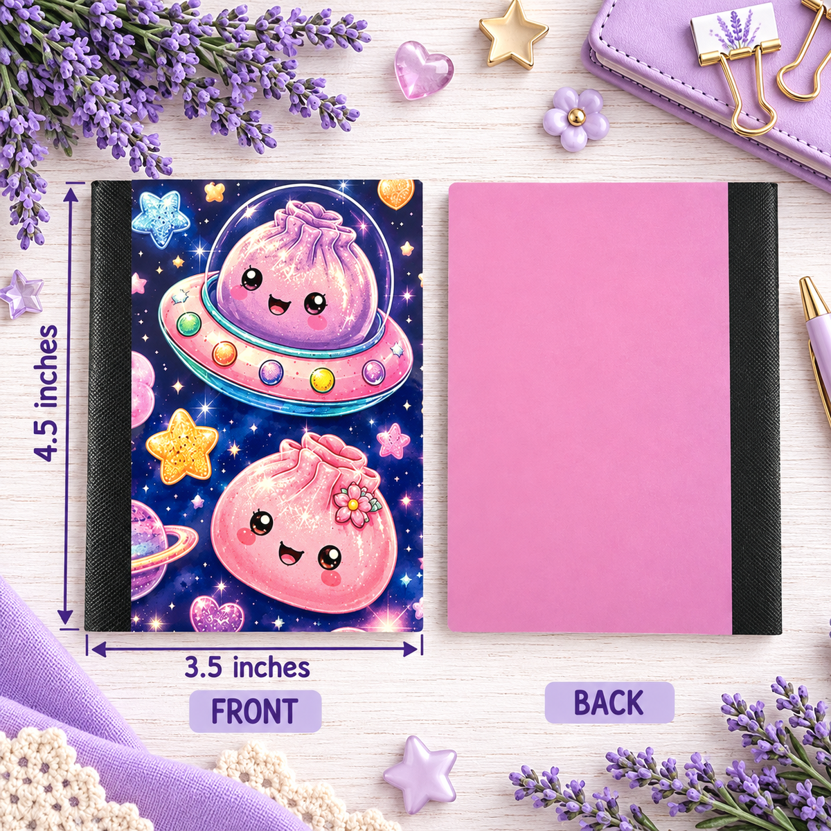 Decorative Vinyl Covered MINIATURE Composition Notebook Squishy Dumplings