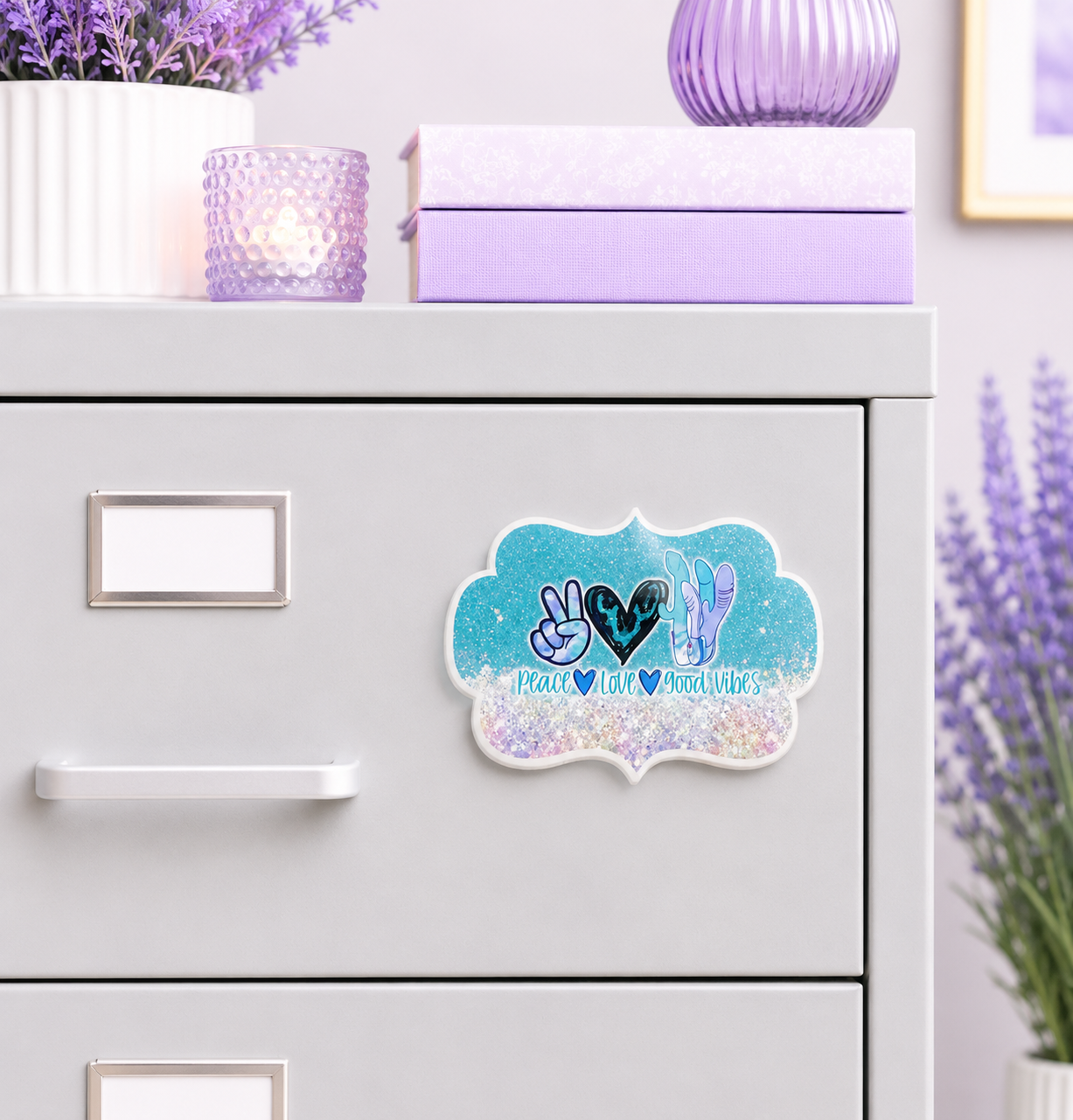 3 inch Peace Love Vibrator magnet