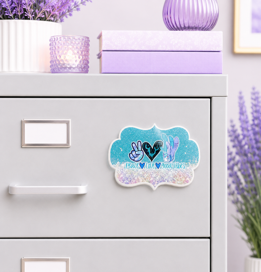 3 inch Peace Love Vibrator magnet
