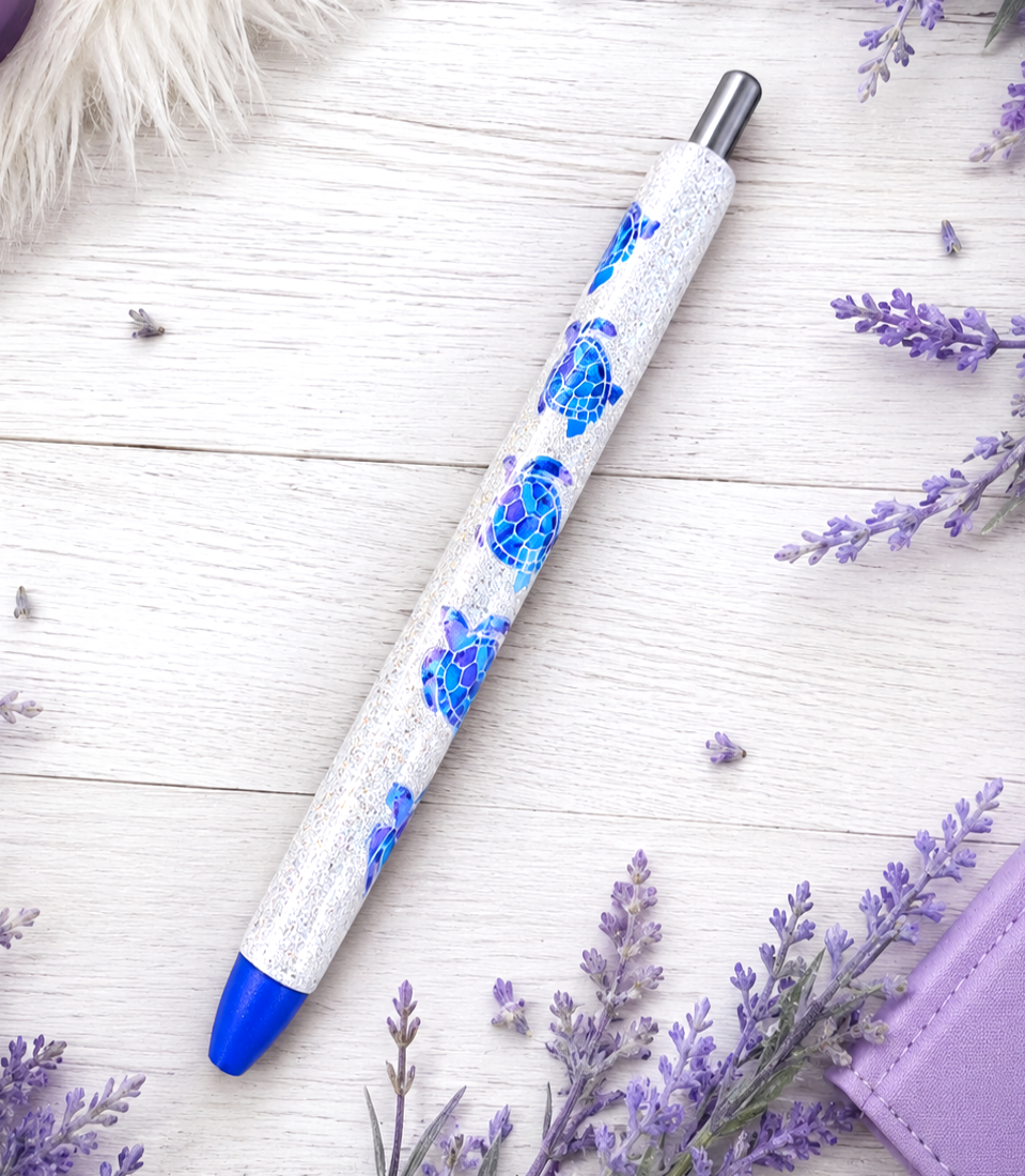 Handmade Sea Turtles glitter pen with free refill 4