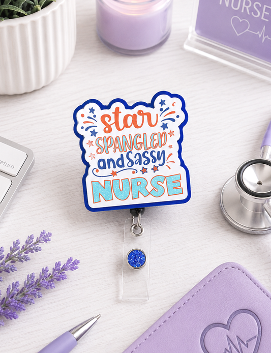 Handmade Patriotic Nurse Badge Reel