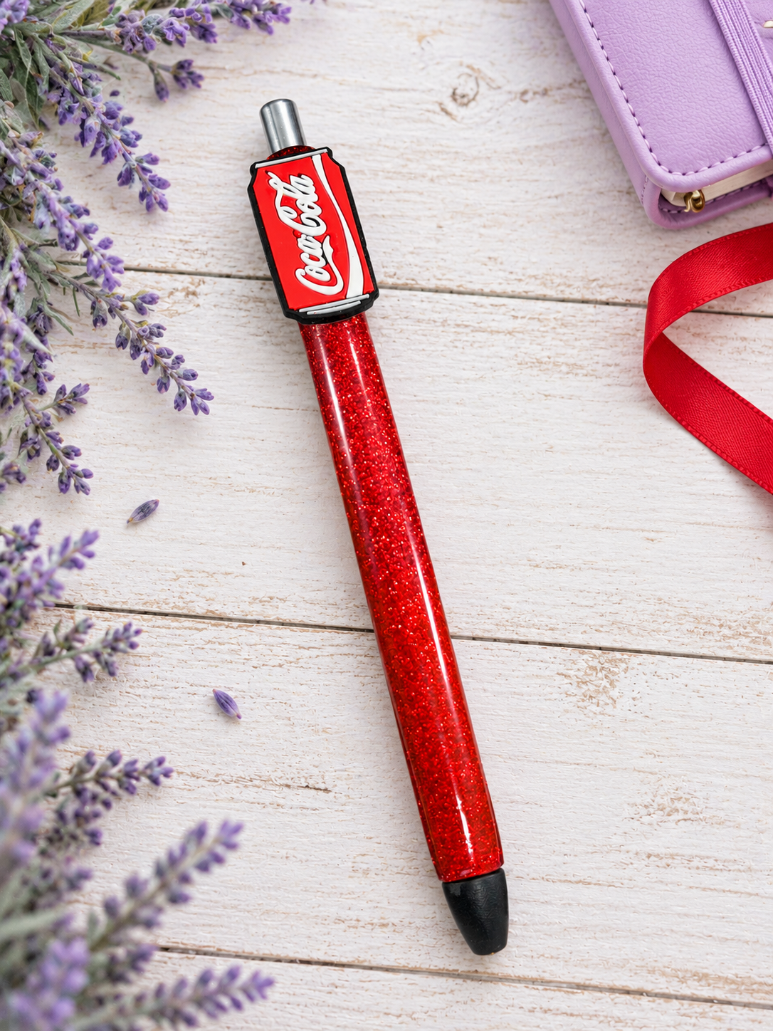 Handmade Coke  glitter pen with free refill