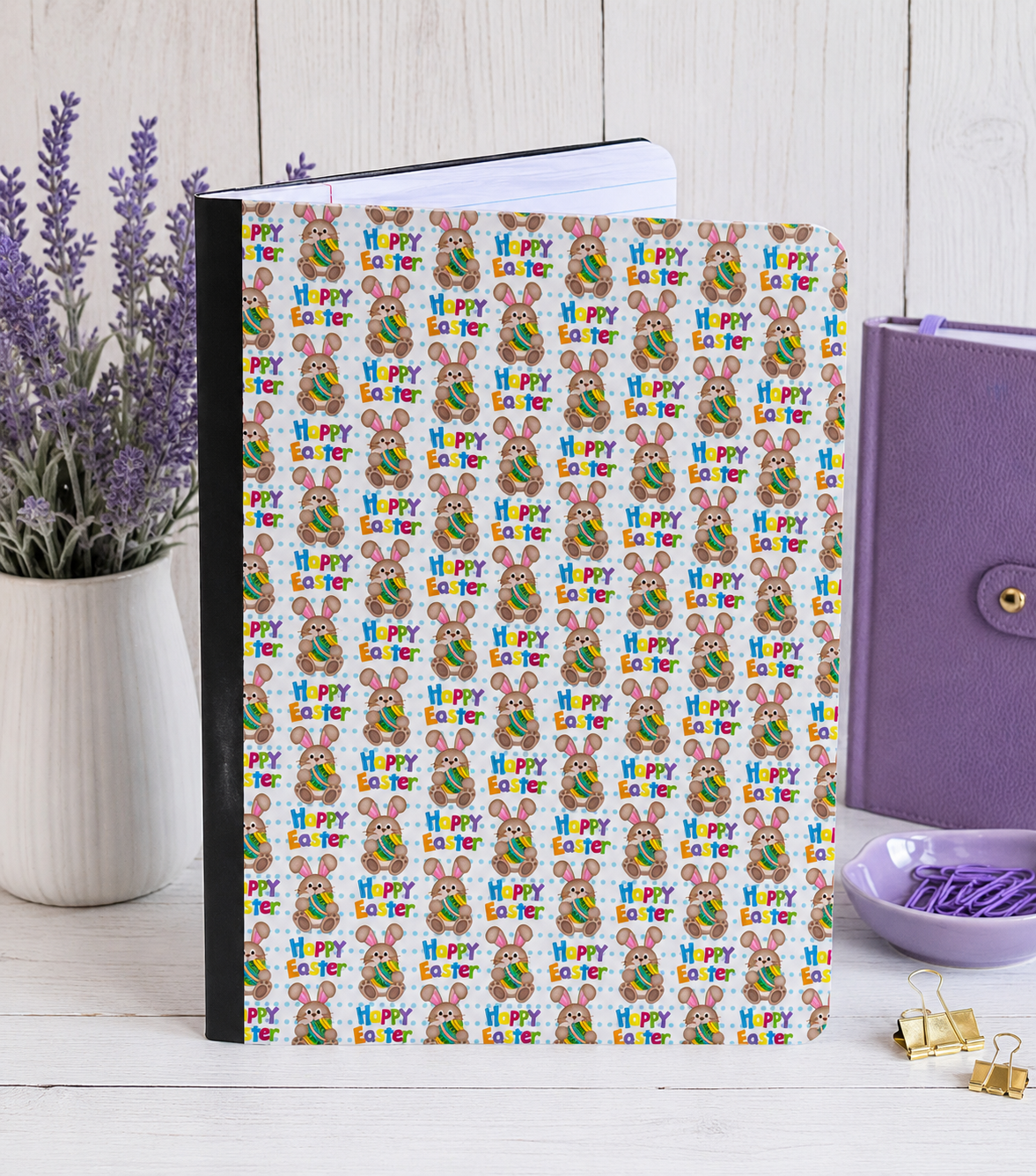 Decorative Vinyl Covered Composition Notebook Happy Easter