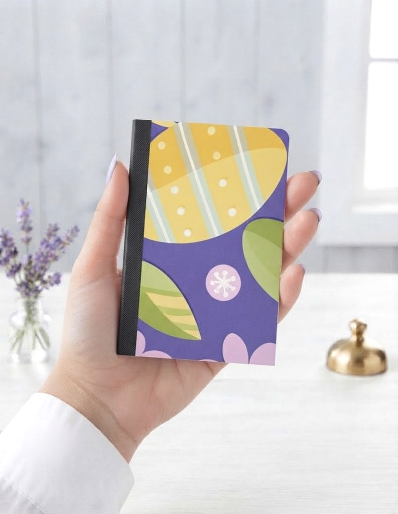 Decorative Vinyl Covered MINIATURE Composition Notebook Easter Eggs