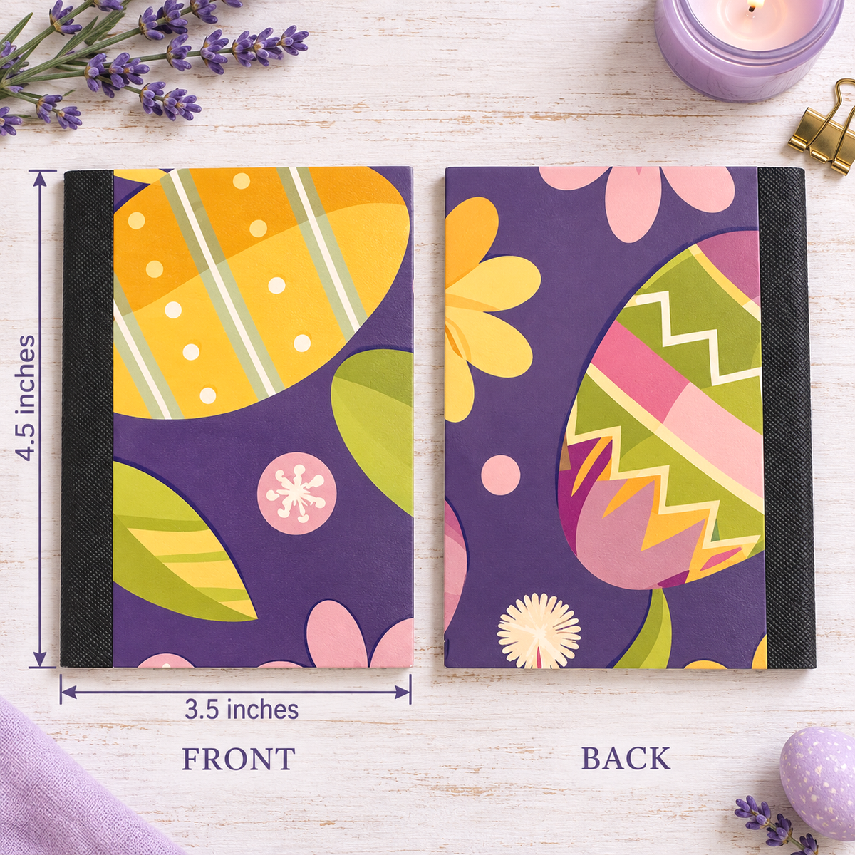 Decorative Vinyl Covered MINIATURE Composition Notebook Easter Eggs