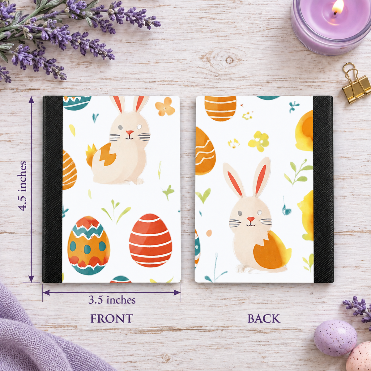 Decorative Vinyl Covered MINIATURE Composition Notebook Easter Bunny