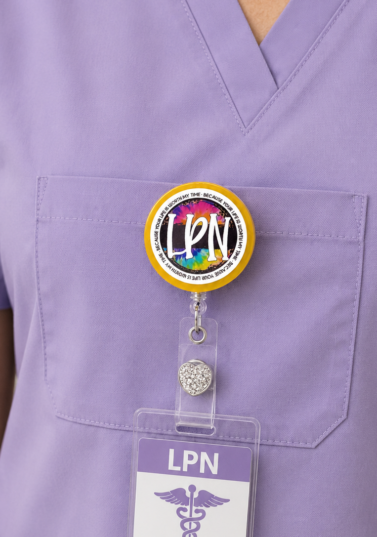 Handmade Yellow LPN Badge Reel