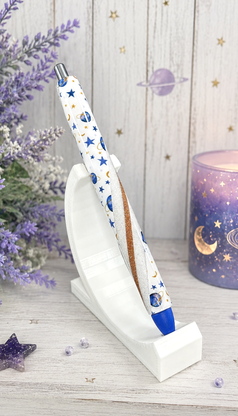 Handmade Planets and Space glitter pen with free refill 2