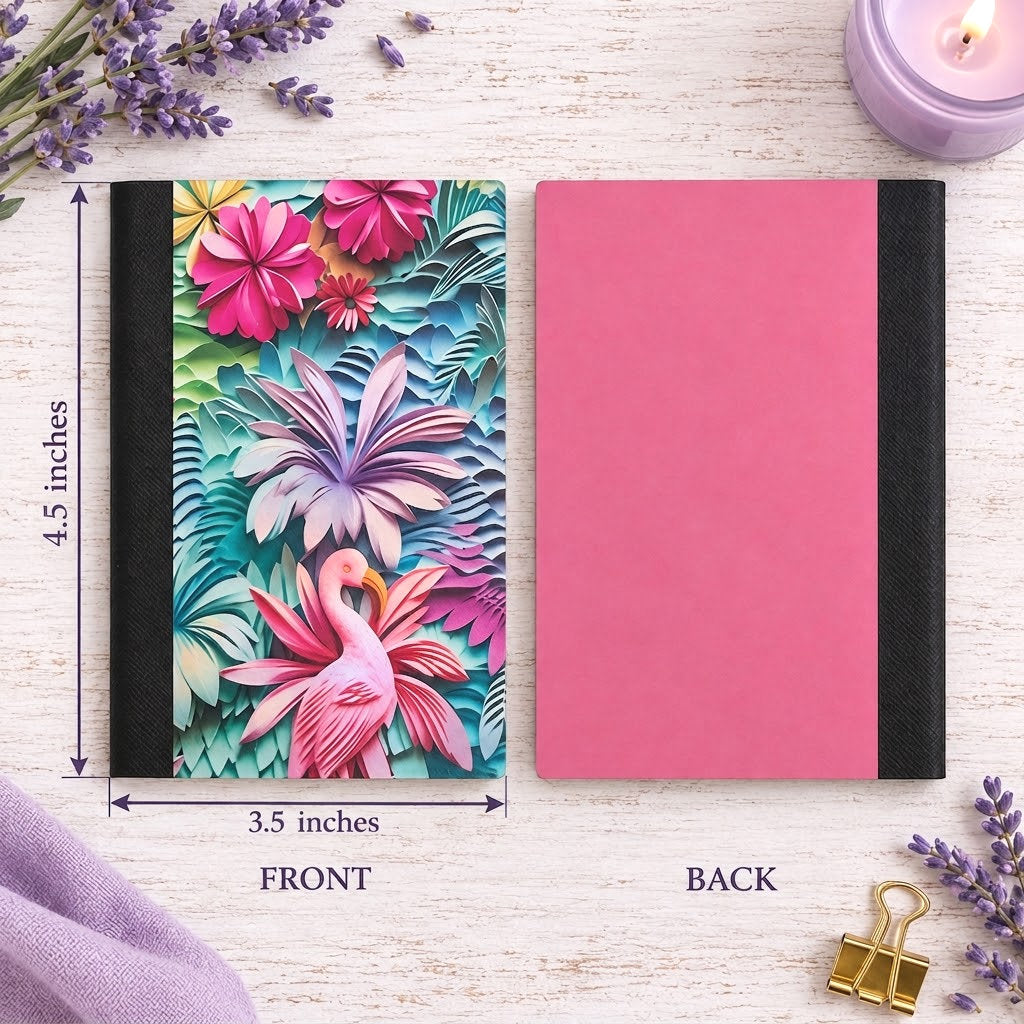 Decorative Vinyl Covered MINIATURE Composition Notebook Swan 1