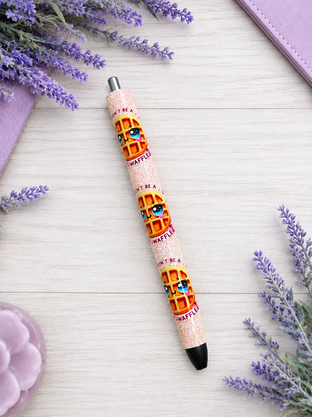 Handmade Don't Ba A Twatwaffle glitter pen with free refill