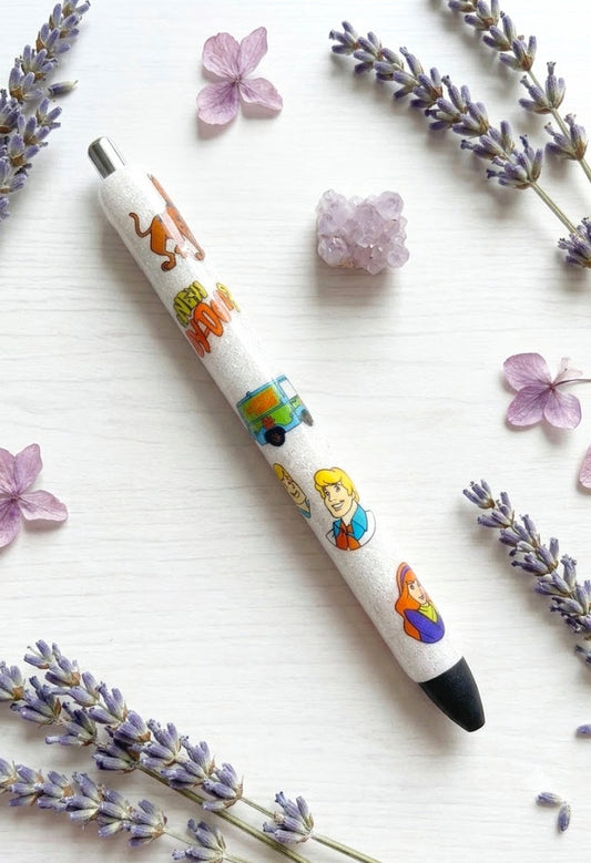 Handmade Scooby Doo and Friends glitter pen with free refill