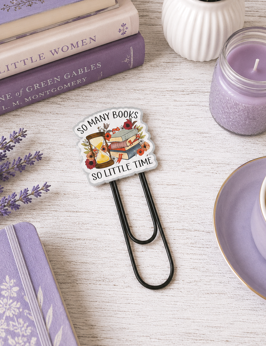 CLEARANCE Book Lovers So Many Books Jumbo Paper Clip Bookmark
