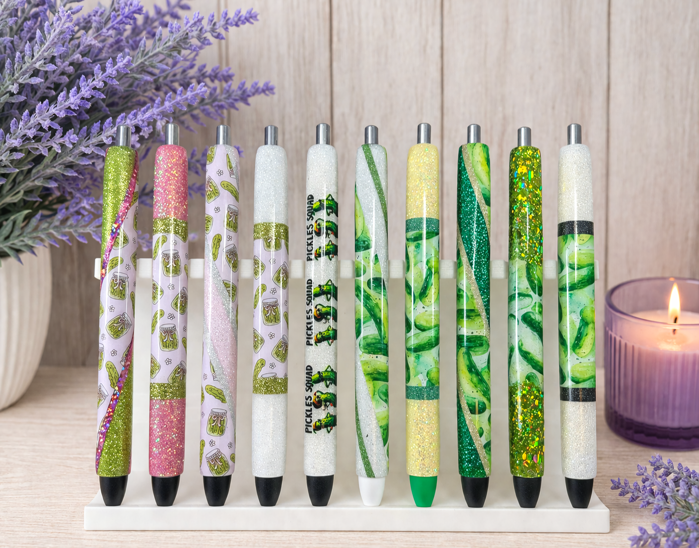 Handmade Pickle Jars Peek a Boo glitter pen with free refill