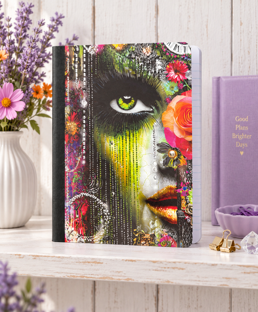 Decorative Vinyl Covered Composition Notebook Steampunk Face
