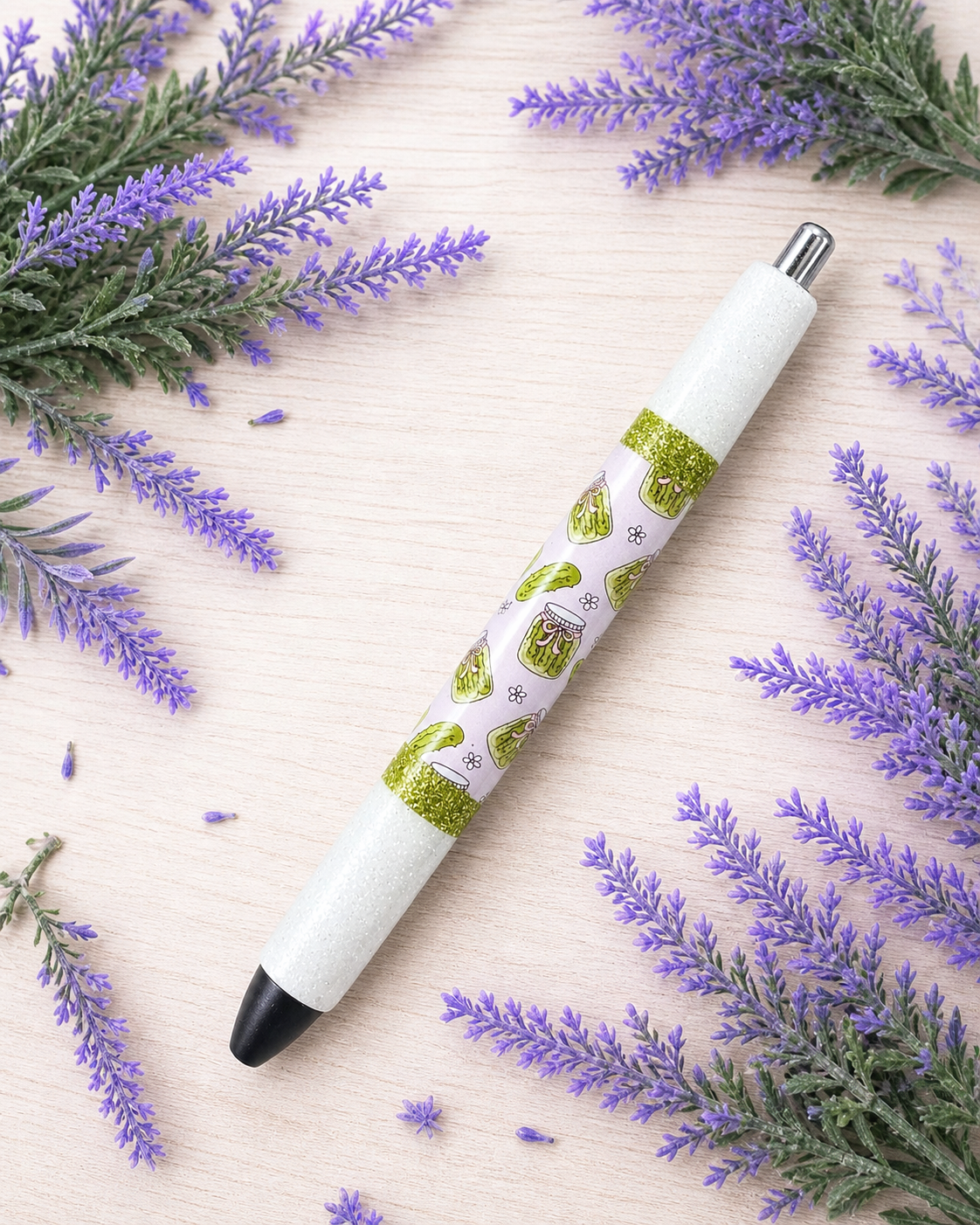 Handmade Pickle Jars Peek a Boo glitter pen with free refill