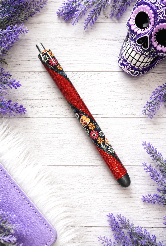 Handmade Sugar Skulls  Washi Tape glitter pen with free refills