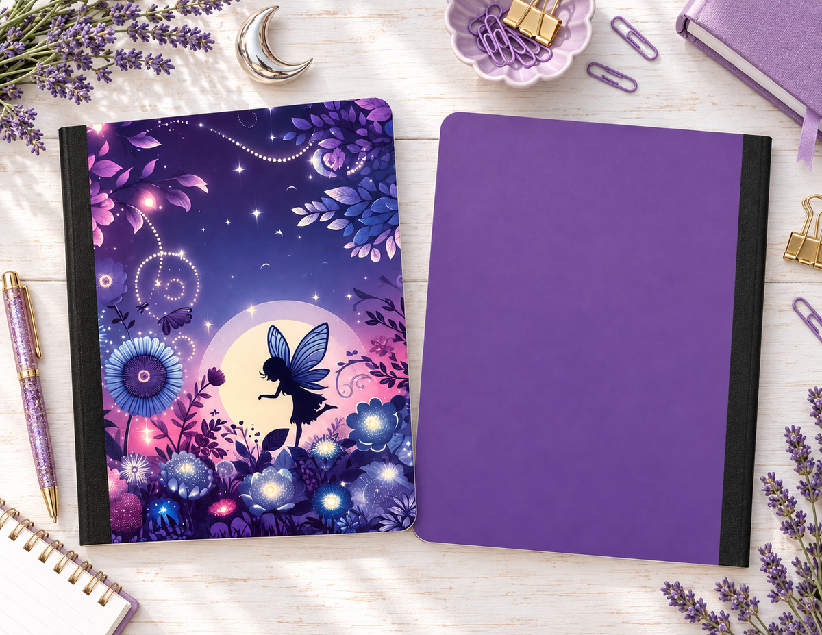Decorative Vinyl Covered Composition Notebook Evening Fairy