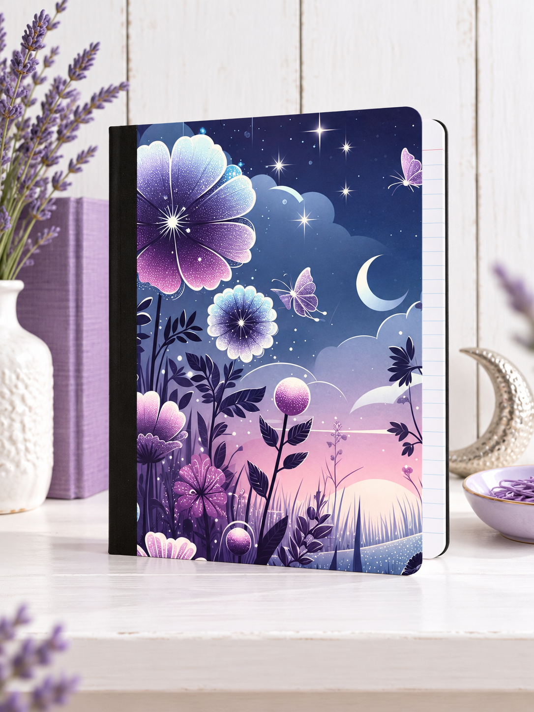 Decorative Vinyl Covered Composition Notebook Fairy Evening Sky