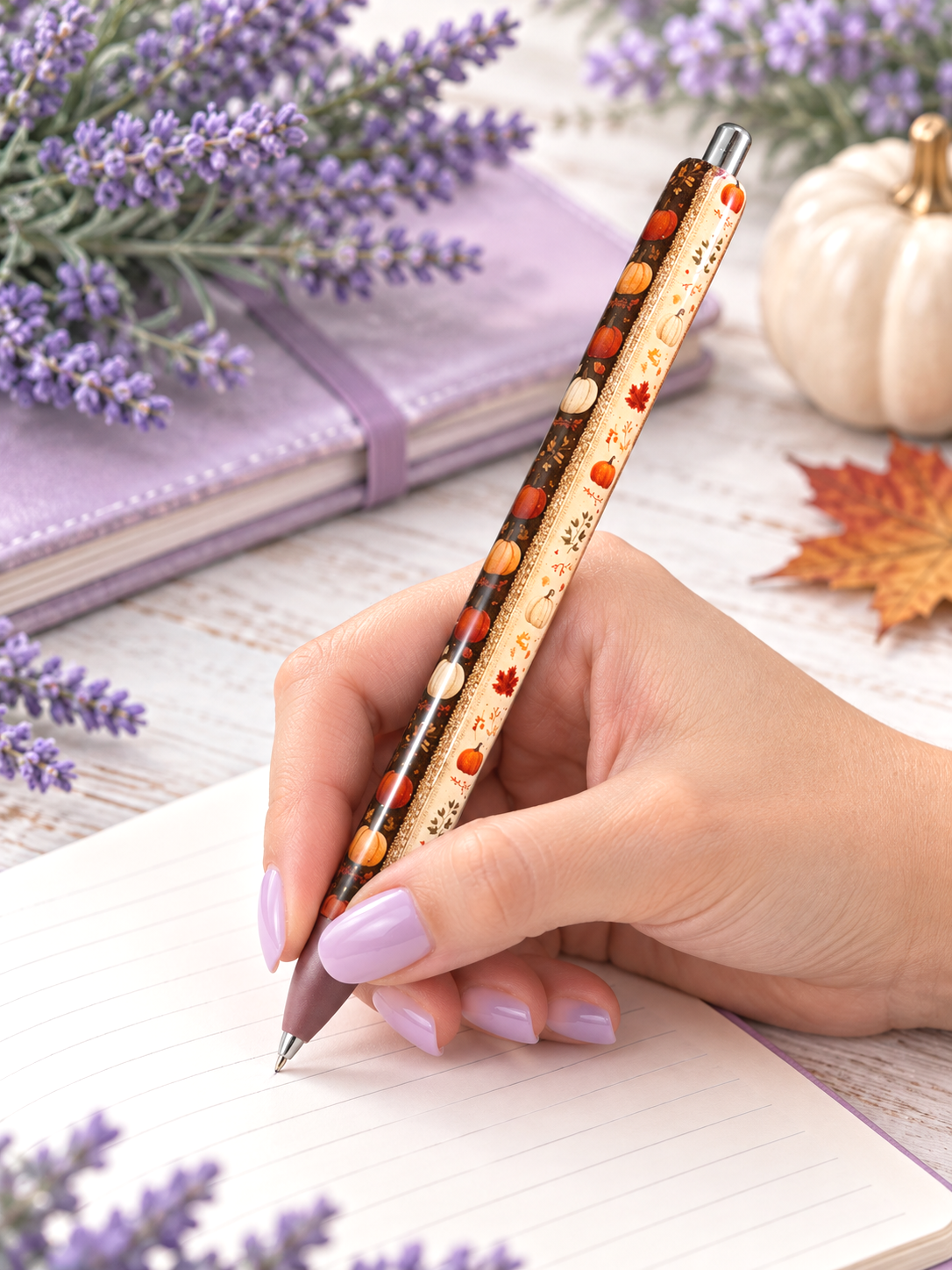 Handmade Fall Autumn glitter pen with free refill