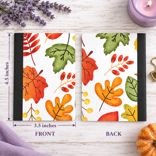 Decorative Vinyl Covered MINIATURE Composition Notebook Autumn Leaves
