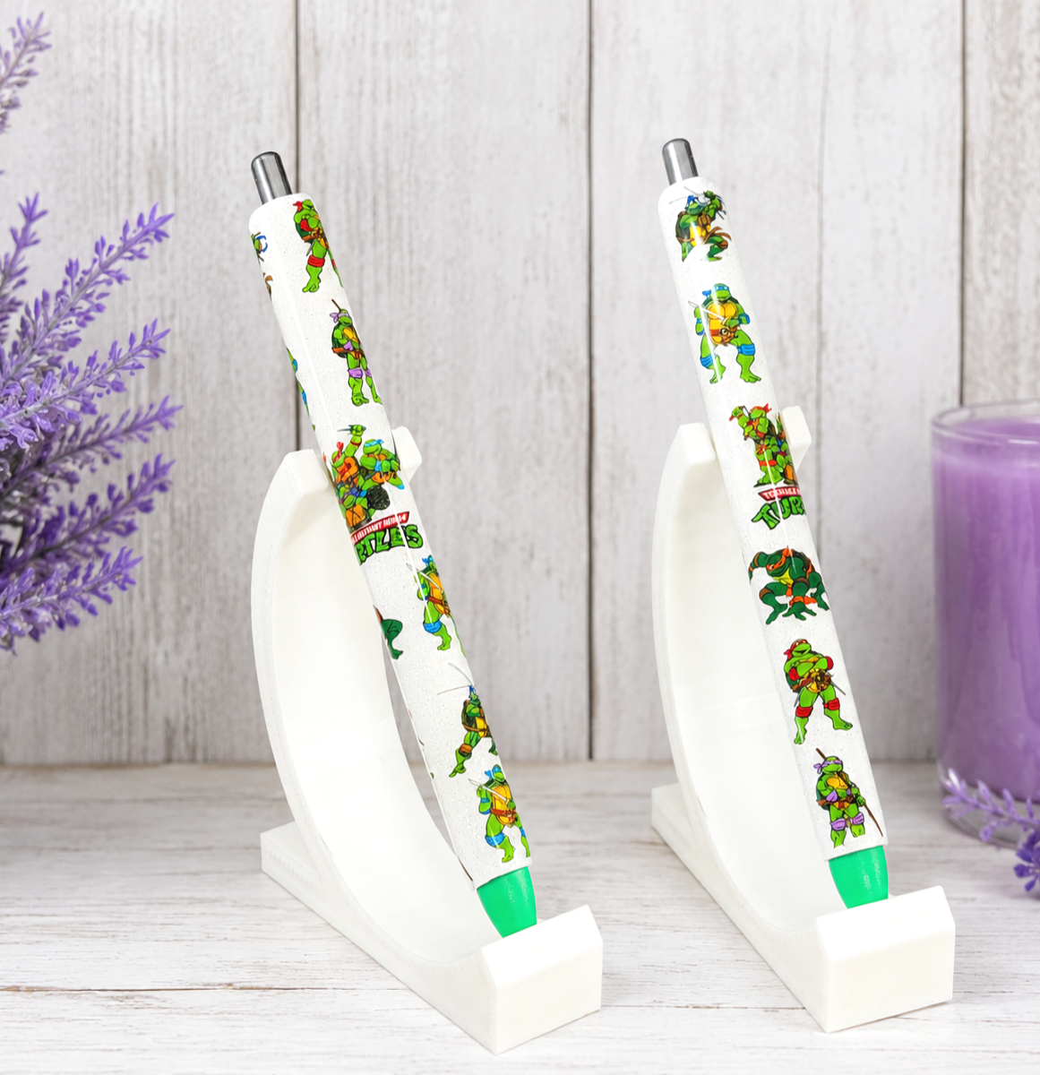 Handmade Ninja Turtles glitter pen with free refill