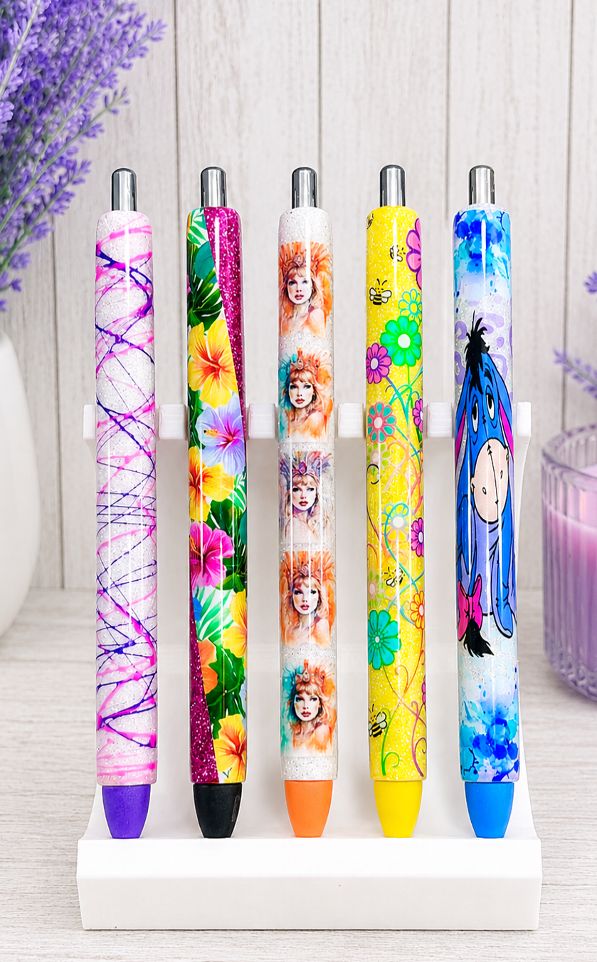 Handmade Hibiscus Showgirl glitter pen with free refill