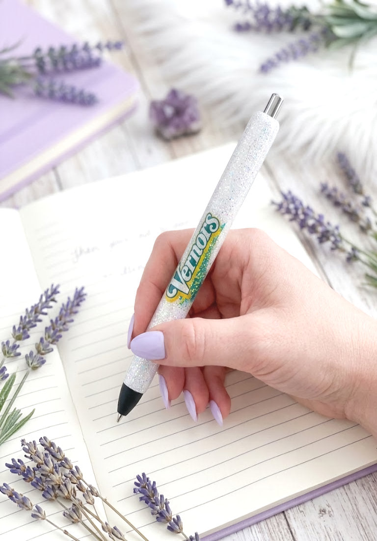 Handmade Vernors glitter pen with free refill