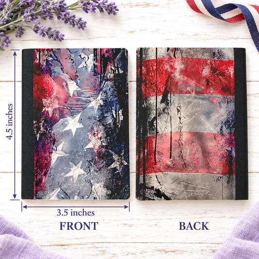 Decorative Vinyl Covered MINIATURE Composition Notebook Distressed Patriotic