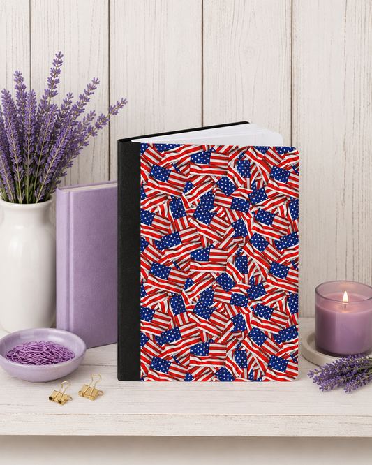 Decorative Vinyl Covered Composition Notebook USA Flags