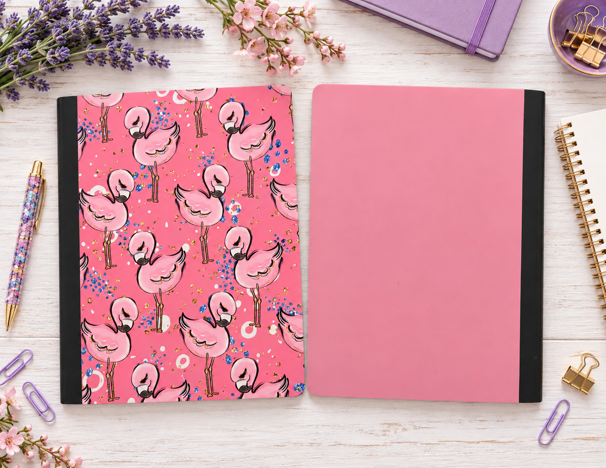 Decorative Vinyl Covered Composition Notebook Flamingo 2
