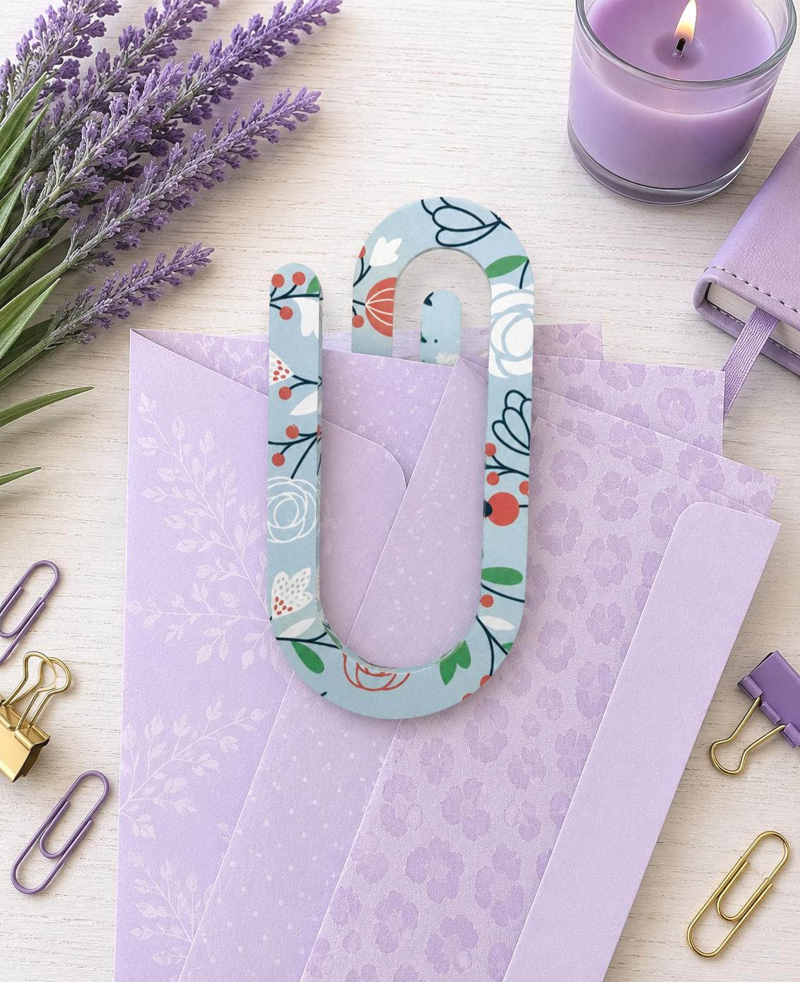 Jumbo Decorative Acrylic Paper Clip Floral 2