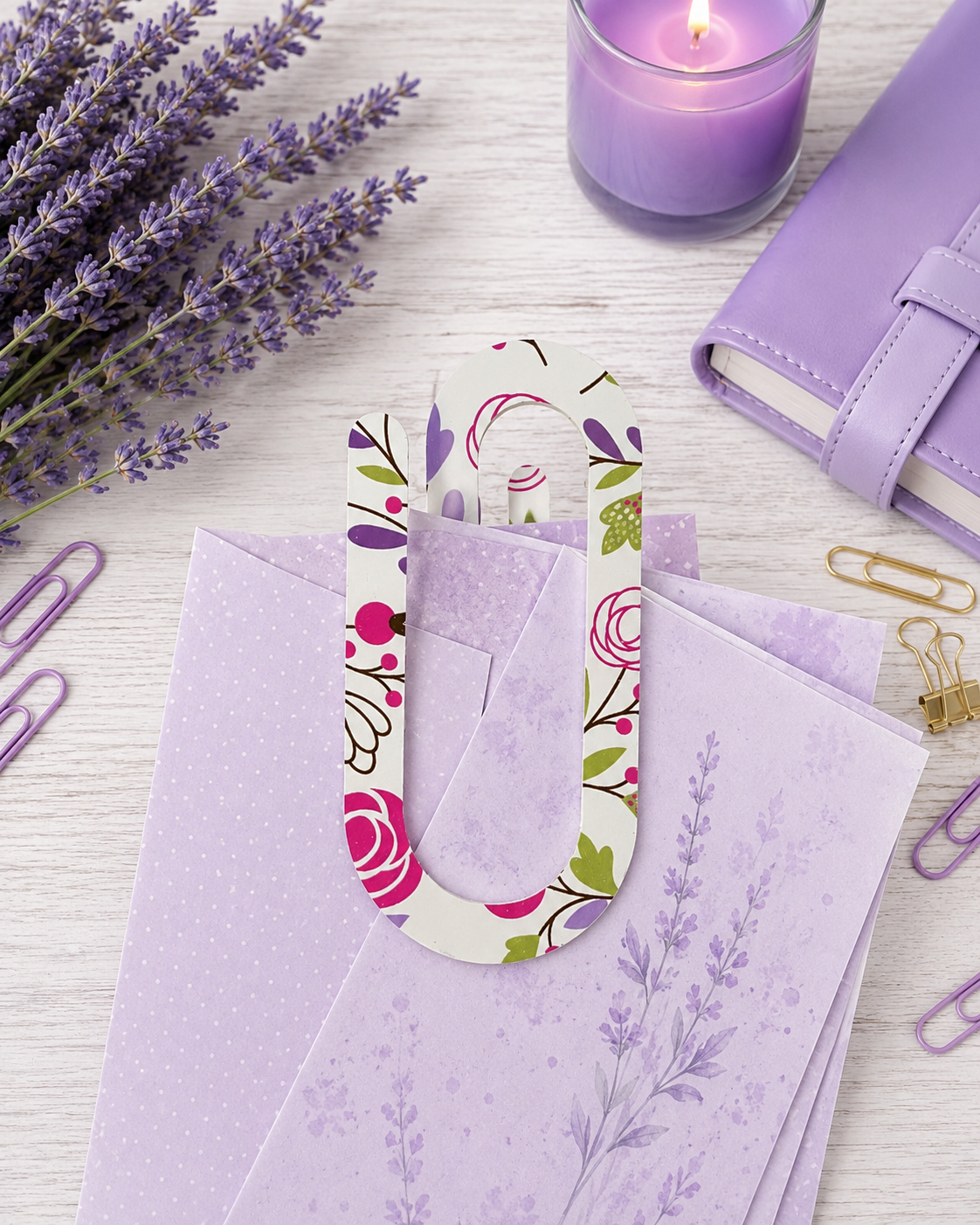 Jumbo Decorative Acrylic Paper Clip Floral 2