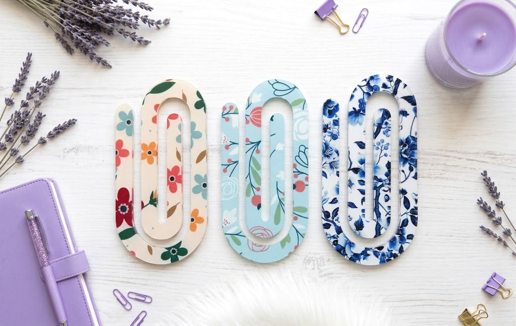 Jumbo Decorative Acrylic Paper Clip Floral 3