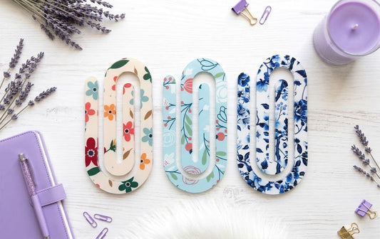 Jumbo Decorative Acrylic Paper Clip Floral 3