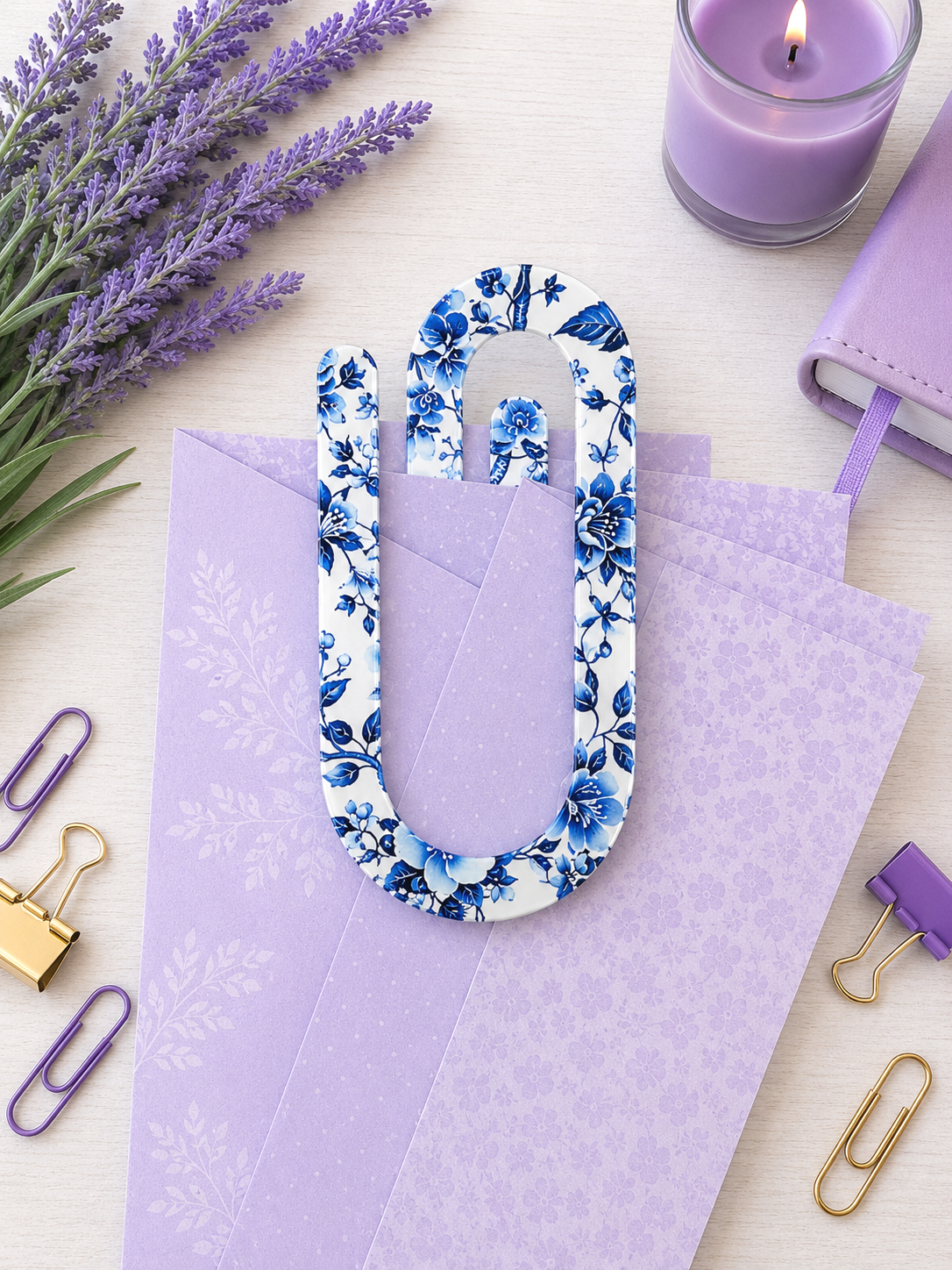 Jumbo Decorative Acrylic Paper Clip Floral 3