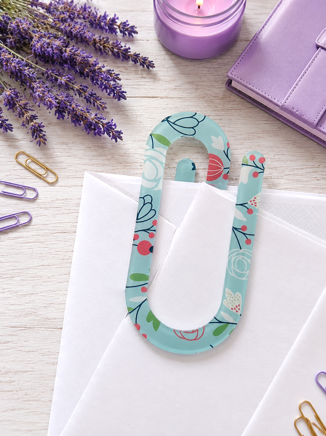 Jumbo Decorative Acrylic Paper Clip Floral 3