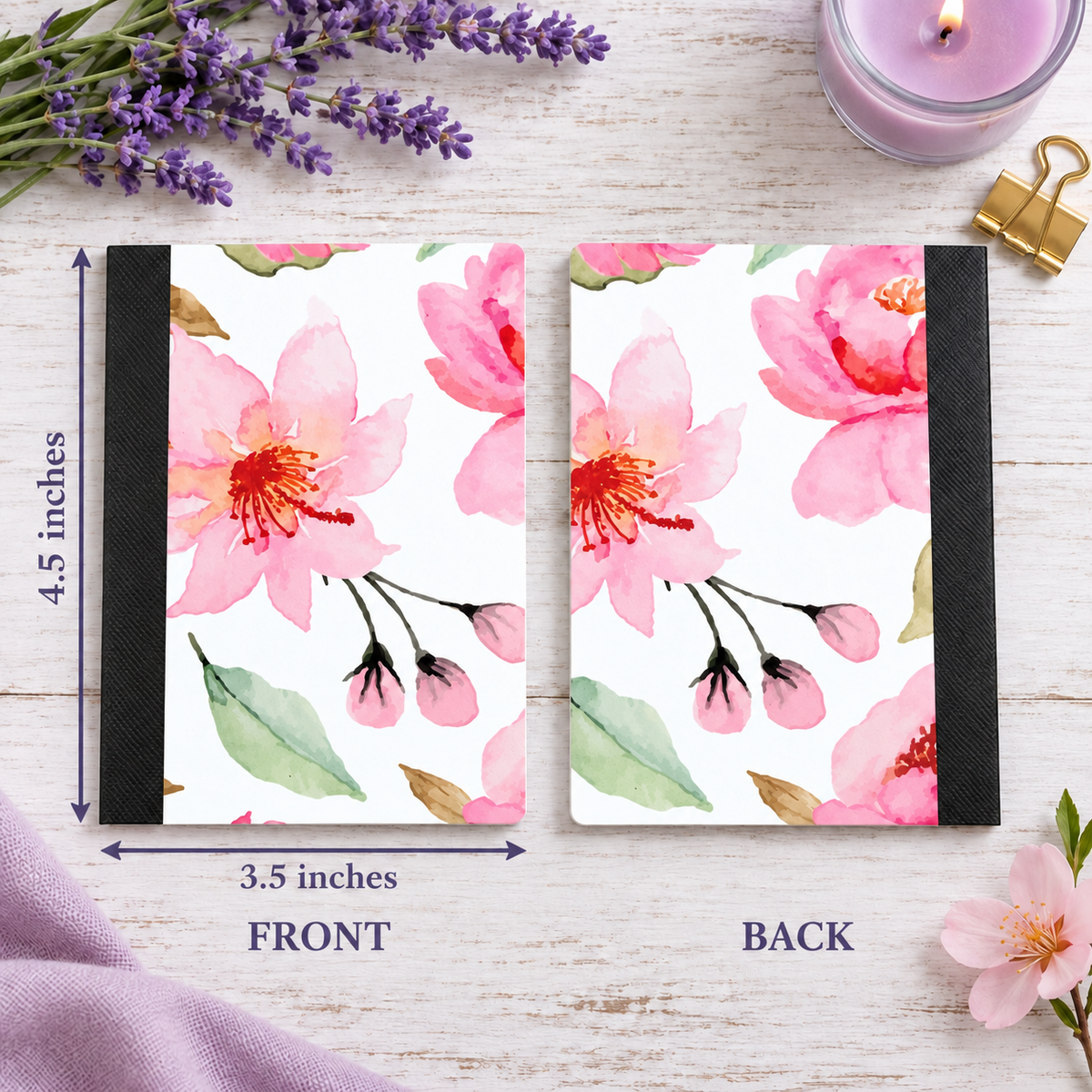 Decorative Vinyl Covered MINIATURE Composition Notebook Flowers 9