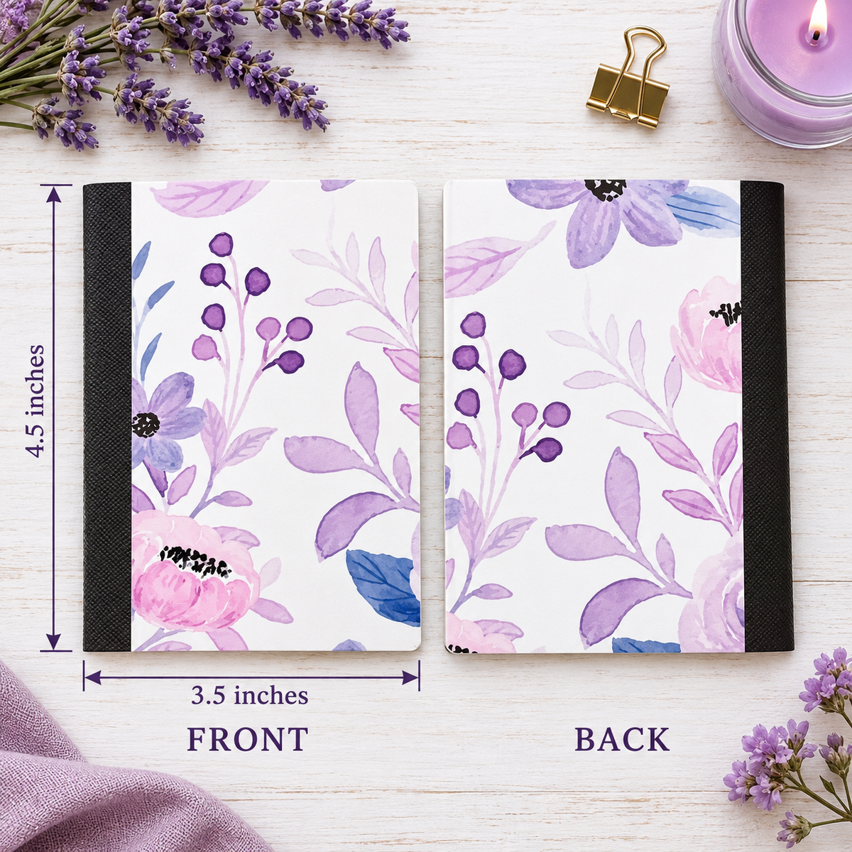 Decorative Vinyl Covered MINIATURE Composition Notebook Flowers 8