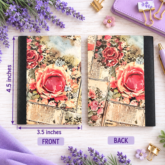 Decorative Vinyl Covered MINIATURE Composition Notebook Vintage Stationary