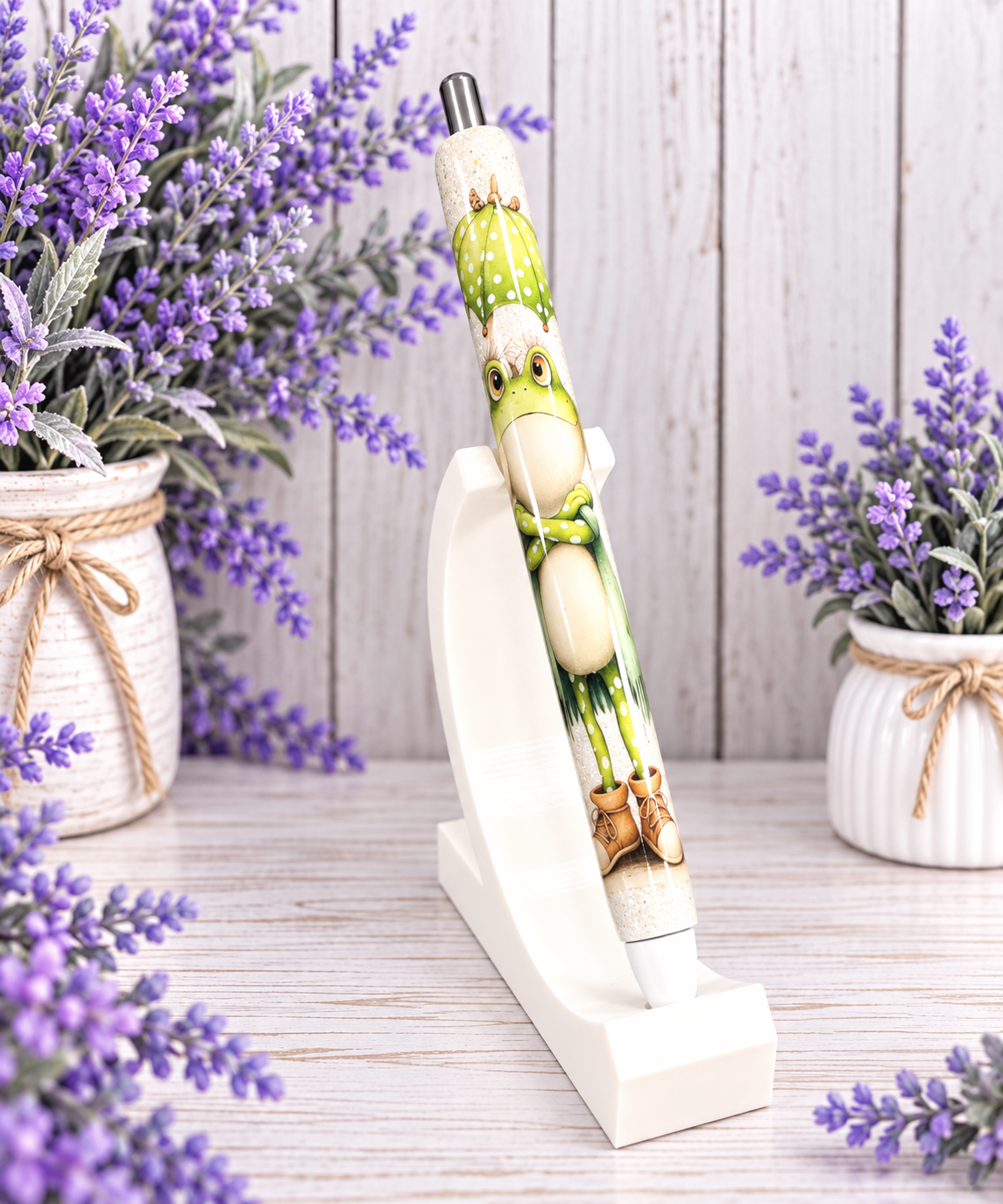 Handmade Frog glitter pen with free refill 4