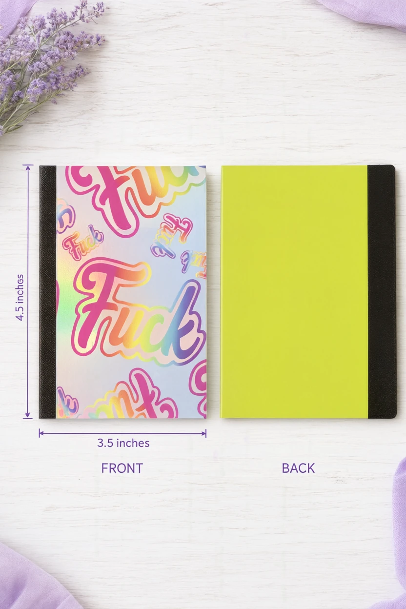 Decorative Vinyl Covered MINIATURE Composition Notebook Bad Word
