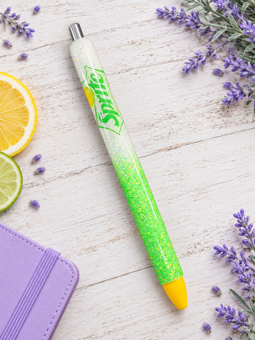 Handmade Sprite glitter pen with free refill