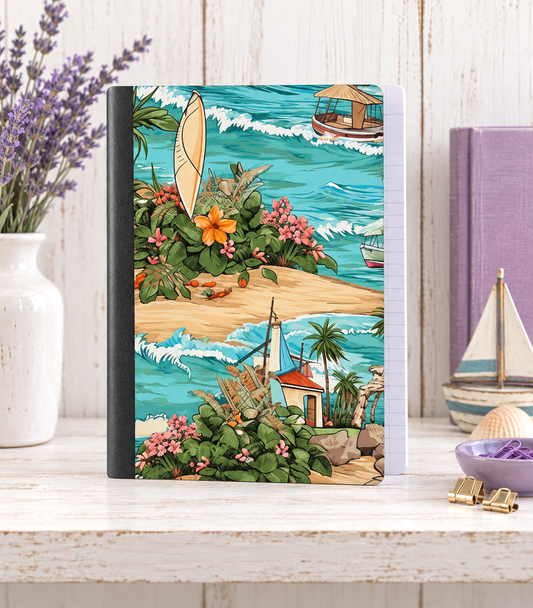 Decorative Vinyl Covered Composition Beach Scene Painting