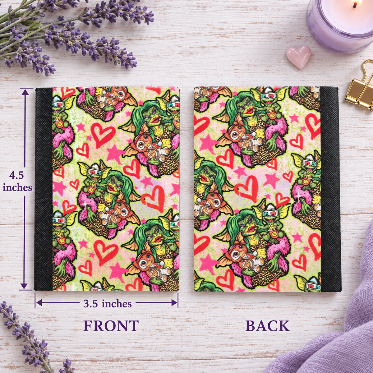 Decorative Vinyl Covered MINIATURE Composition Notebook Gremlins