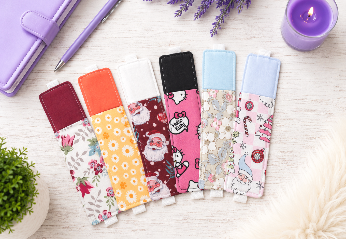 Handsewn Fun Bugs Fabric Bookmark with Accessory Pocket