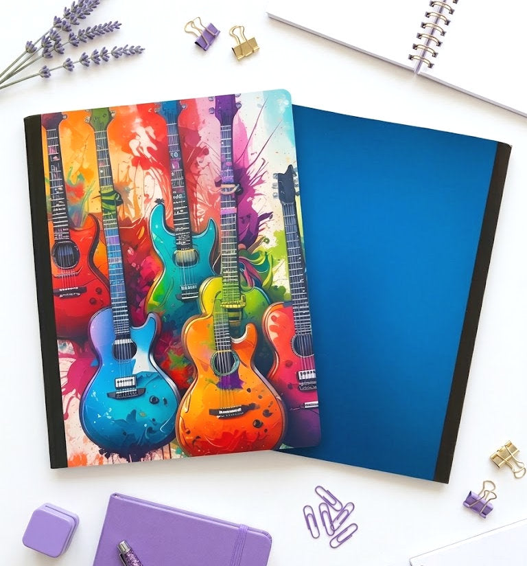 Decorative Vinyl Covered Composition Notebook Guitars