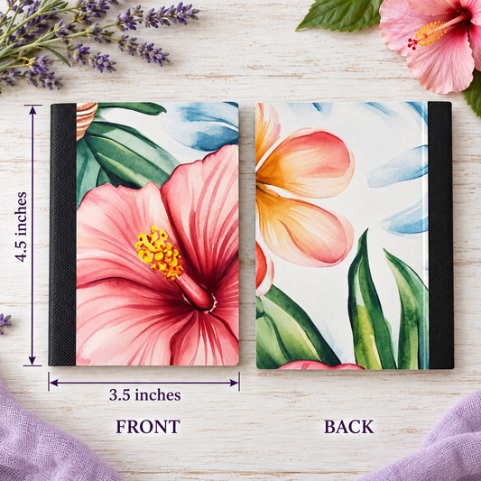 Decorative Vinyl Covered MINIATURE Composition Notebook Hibiscus